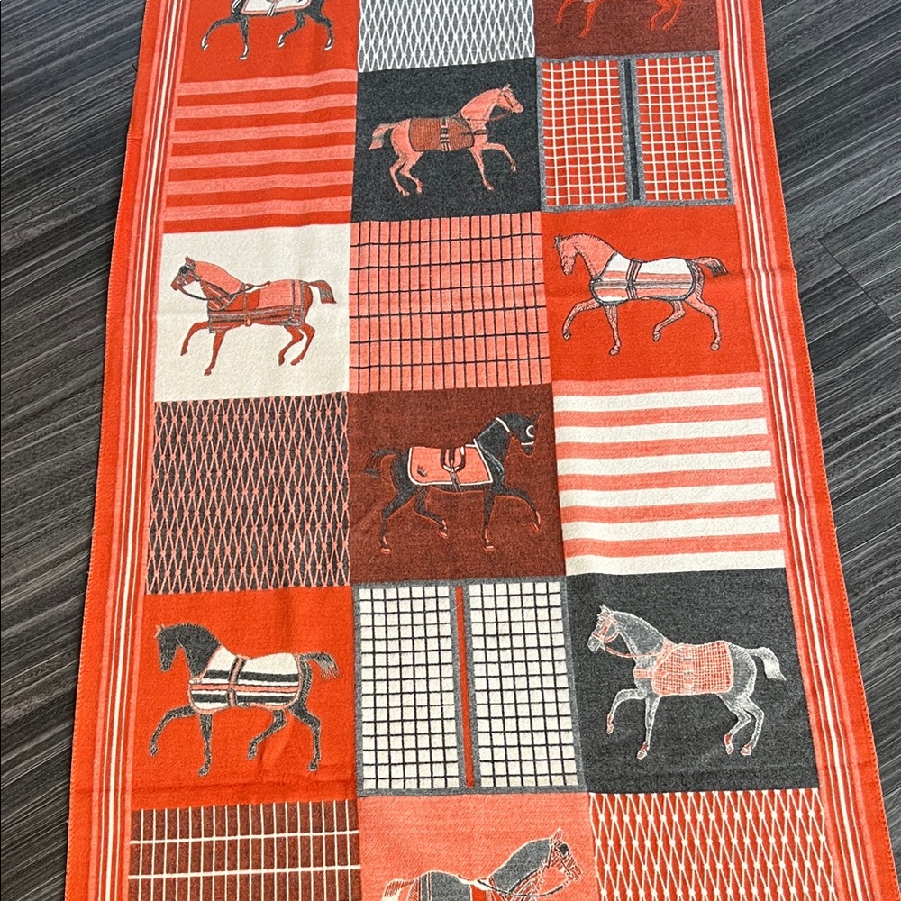 Equestrian Patterned Scarf/Throw - Picture 2 of 7